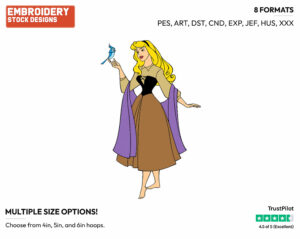 Aurora, Bird - Disney's Sleeping Beauty - Embroidery Design in 3 sizes & 8 formats