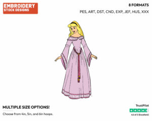 Aurora - Disney's Sleeping Beauty - Embroidery Design in 3 sizes & 8 formats