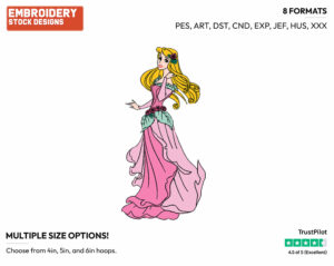 Aurora - Disney's Sleeping Beauty - Embroidery Design in 3 sizes & 8 formats