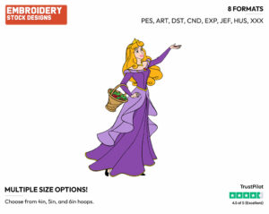 Aurora - Disney's Sleeping Beauty - Embroidery Design in 3 sizes & 8 formats