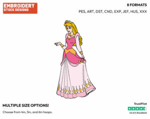 Aurora - Disney's Sleeping Beauty - Embroidery Design in 3 sizes & 8 formats