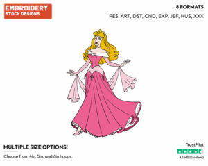 Aurora - Disney's Sleeping Beauty - Embroidery Design in 3 sizes & 8 formats
