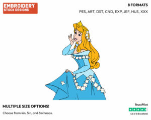 Aurora - Disney's Sleeping Beauty - Embroidery Design in 3 sizes & 8 formats