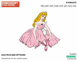 Aurora The Ballerina - Disney's Sleeping Beauty - Embroidery Design in 3 sizes & 8 formats