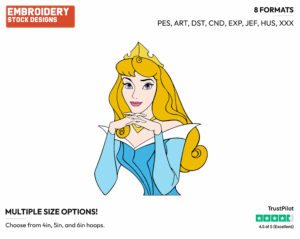 Aurora - Disney's Sleeping Beauty - Embroidery Design in 3 sizes & 8 formats