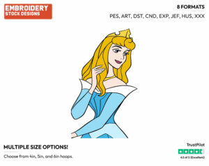 Aurora - Disney's Sleeping Beauty - Embroidery Design in 3 sizes & 8 formats