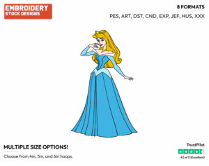 Aurora - Disney's Sleeping Beauty - Embroidery Design in 3 sizes & 8 formats