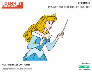 Aurora, Wand - Disney's Sleeping Beauty - Embroidery Design in 3 sizes & 8 formats