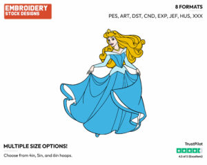 Aurora - Disney's Sleeping Beauty - Embroidery Design in 3 sizes & 8 formats