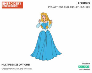 Aurora - Disney's Sleeping Beauty - Embroidery Design in 3 sizes & 8 formats