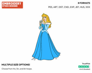 Aurora, Flower - Disney's Sleeping Beauty - Embroidery Design in 3 sizes & 8 formats