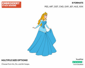 Aurora - Disney's Sleeping Beauty - Embroidery Design in 3 sizes & 8 formats