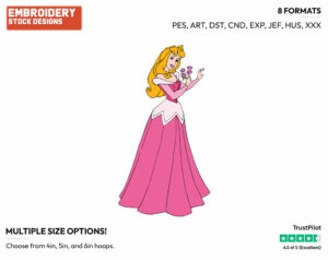 Aurora, Flowers - Disney's Sleeping Beauty - Embroidery Design in 3 sizes & 8 formats