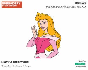 Aurora - Disney's Sleeping Beauty - Embroidery Design in 3 sizes & 8 formats
