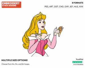 Aurora, Crowns - Disney's Sleeping Beauty - Embroidery Design in 3 sizes & 8 formats