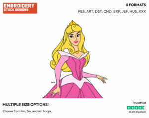 Aurora - Disney's Sleeping Beauty - Embroidery Design in 3 sizes & 8 formats