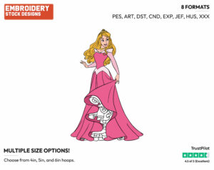 Aurora - Disney's Sleeping Beauty - Embroidery Design in 3 sizes & 8 formats