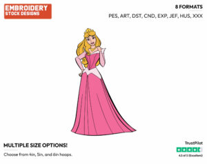 Aurora Posing - Disney's Sleeping Beauty - Embroidery Design in 3 sizes & 8 formats