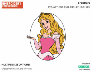 Aurora - Disney's Sleeping Beauty - Embroidery Design in 3 sizes & 8 formats