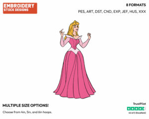 Aurora - Disney's Sleeping Beauty - Embroidery Design in 3 sizes & 8 formats