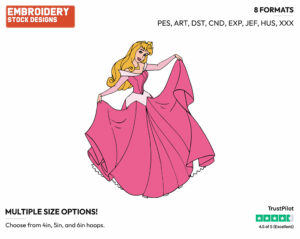 Aurora Posing - Disney's Sleeping Beauty - Embroidery Design in 3 sizes & 8 formats