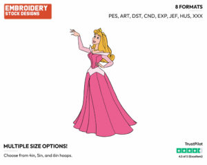 Aurora - Disney's Sleeping Beauty - Embroidery Design in 3 sizes & 8 formats
