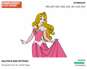 Aurora - Disney's Sleeping Beauty - Embroidery Design in 3 sizes & 8 formats
