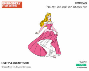 Aurora - Disney's Sleeping Beauty - Embroidery Design in 3 sizes & 8 formats