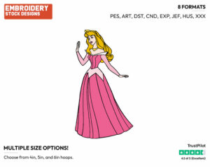 Aurora - Disney's Sleeping Beauty - Embroidery Design in 3 sizes & 8 formats