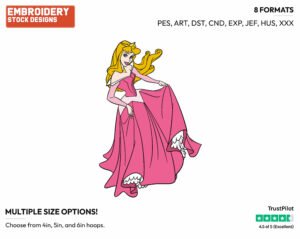 Aurora - Disney's Sleeping Beauty - Embroidery Design in 3 sizes & 8 formats