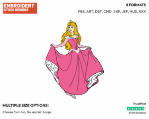 Aurora - Disney's Sleeping Beauty - Embroidery Design in 3 sizes & 8 formats