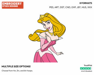 Aurora - Disney's Sleeping Beauty - Embroidery Design in 3 sizes & 8 formats