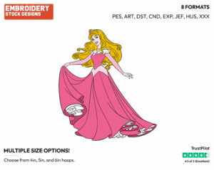 Aurora - Disney's Sleeping Beauty - Embroidery Design in 3 sizes & 8 formats