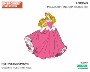 Aurora - Disney's Sleeping Beauty - Embroidery Design in 3 sizes & 8 formats