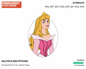 Aurora - Disney's Sleeping Beauty - Embroidery Design in 3 sizes & 8 formats