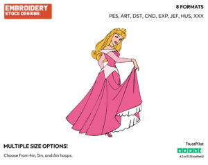 Aurora - Disney's Sleeping Beauty - Embroidery Design in 3 sizes & 8 formats