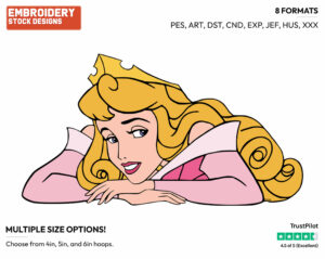 Pensive Aurora - Disney's Sleeping Beauty - Embroidery Design in 3 sizes & 8 formats