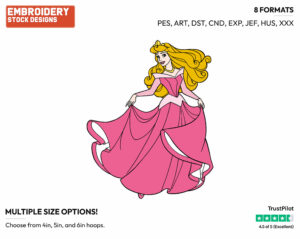 Aurora - Disney's Sleeping Beauty - Embroidery Design in 3 sizes & 8 formats