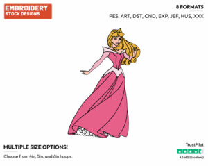 Aurora Staring At Her Hand - Disney's Sleeping Beauty - Embroidery Design in 3 sizes & 8 formats