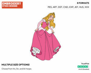 Aurora Looking - Disney's Sleeping Beauty - Embroidery Design in 3 sizes & 8 formats