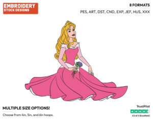 Aurora - Disney's Sleeping Beauty - Embroidery Design in 3 sizes & 8 formats