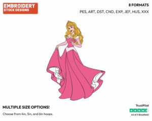 Aurora - Disney's Sleeping Beauty - Embroidery Design in 3 sizes & 8 formats