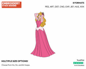 Aurora - Disney's Sleeping Beauty - Embroidery Design in 3 sizes & 8 formats