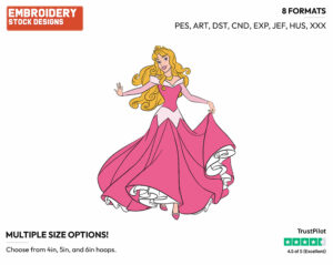 Aurora - Disney's Sleeping Beauty - Embroidery Design in 3 sizes & 8 formats