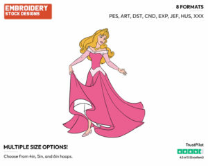 Aurora - Disney's Sleeping Beauty - Embroidery Design in 3 sizes & 8 formats
