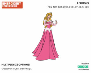 Aurora - Disney's Sleeping Beauty - Embroidery Design in 3 sizes & 8 formats