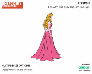 Aurora - Disney's Sleeping Beauty - Embroidery Design in 3 sizes & 8 formats