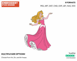Aurora - Disney's Sleeping Beauty - Embroidery Design in 3 sizes & 8 formats