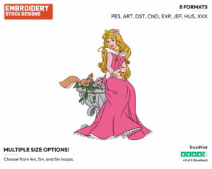 Aurora - Disney's Sleeping Beauty - Embroidery Design in 3 sizes & 8 formats
