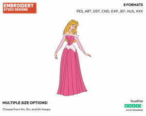 Aurora - Disney's Sleeping Beauty - Embroidery Design in 3 sizes & 8 formats